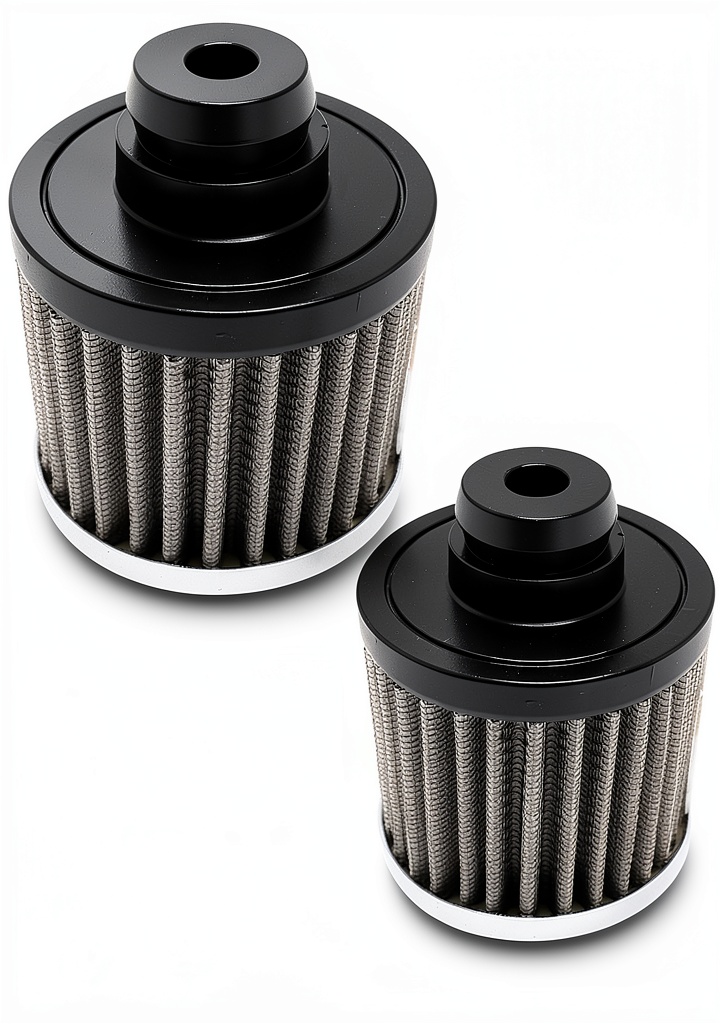 SHLPDFM Automotive Breather Filter with chrome plated top cap and shield