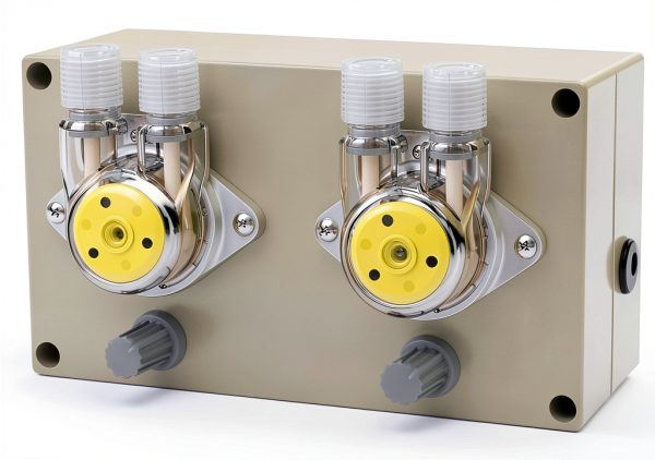 KAMOER Double Head Peristaltic Pump 12V DC White Lab Dosing Pump-0