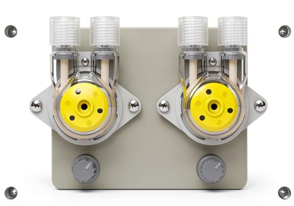 KAMOER Double Head Peristaltic Pump 12V DC White Lab Dosing Pump-5